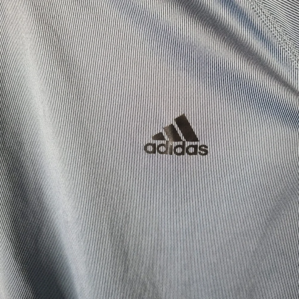 Adidas Shirt Mens XL Blue Two Tone Athletic Fit Polyester Short Sleeve Training